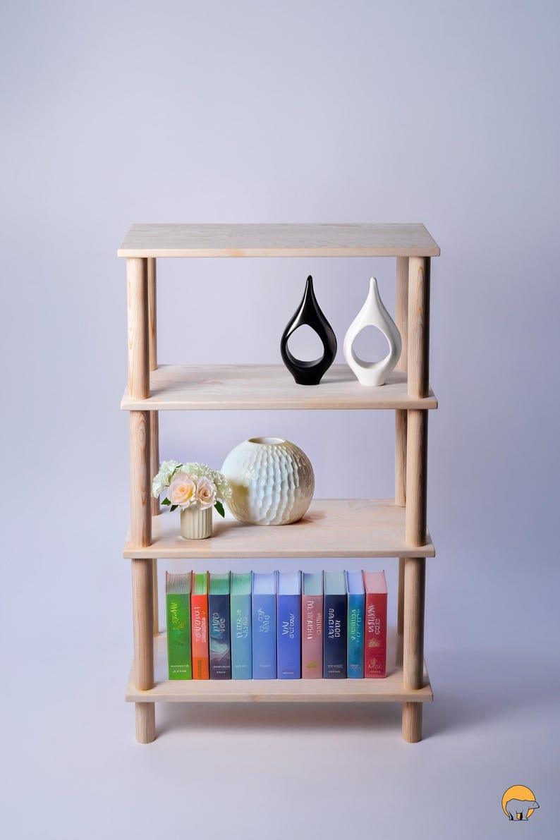 4 Raflı Ahşap Naturel Kitaplık - Datvico