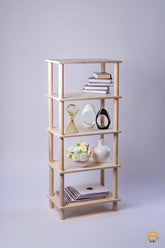 5 Raflı Ahşap Naturel Kitaplık - Datvico