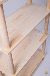 2 Raflı Masif Ahşap Naturel Kitaplık - Datvico