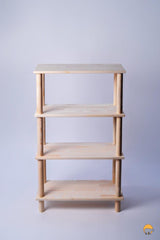 4 Raflı Ahşap Naturel Kitaplık - Datvico