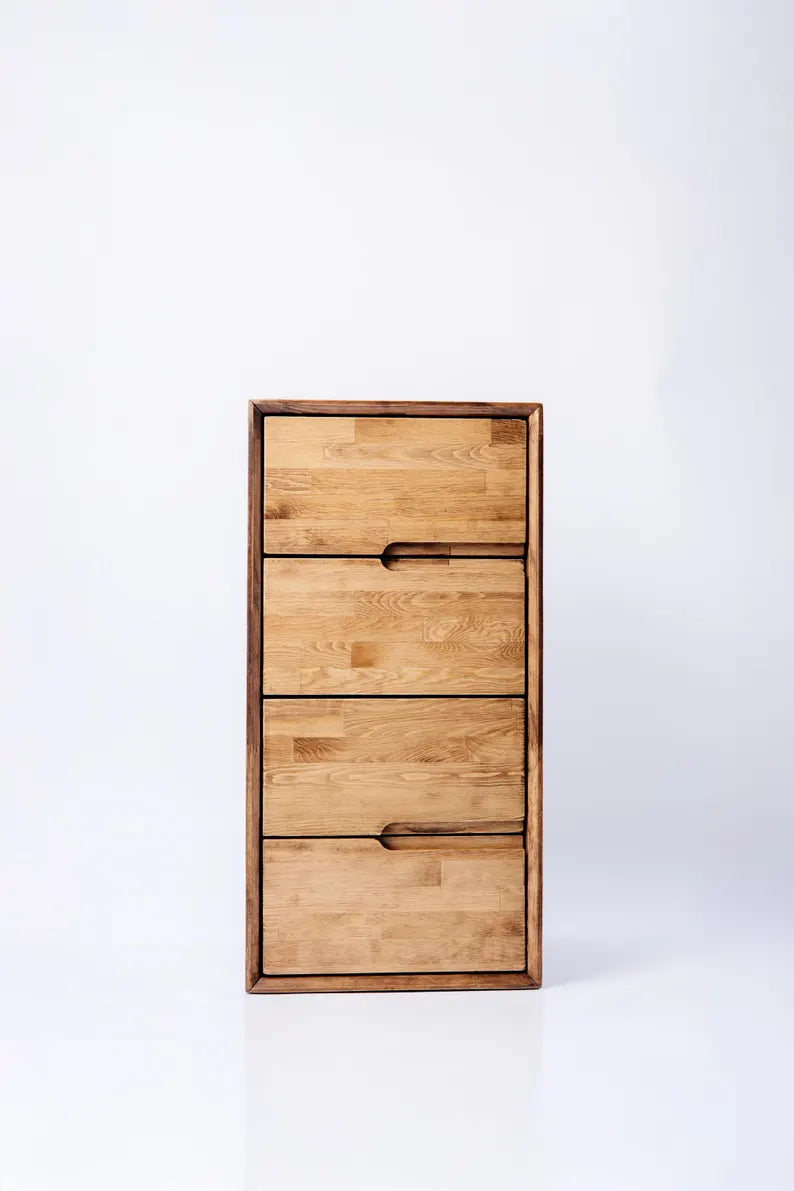 "Kaklisa" 4 Çekmeceli Masif Ahşap Şifonyer - Datvico